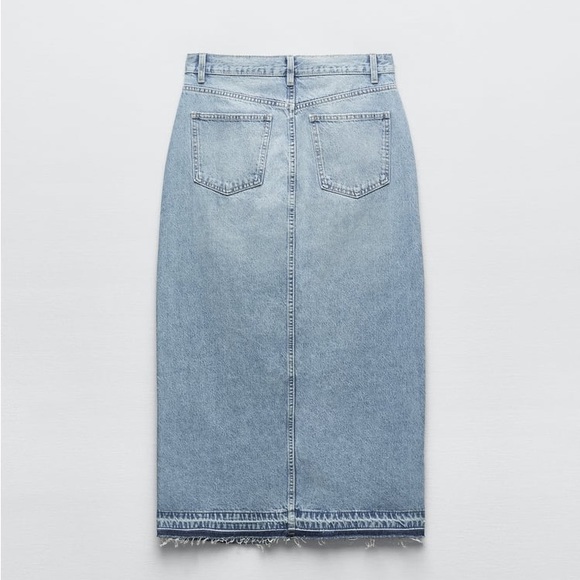 ZARA TRF LONG DENIM SKIRT - Picture 4 of 5